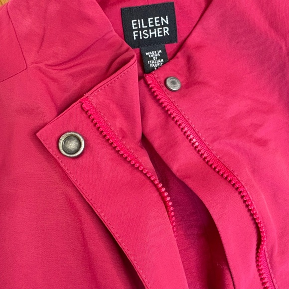 Eileen Fisher Pink Jacket Cotton Nylon Blend Italian Fabric Women's Size Med - Picture 9 of 12